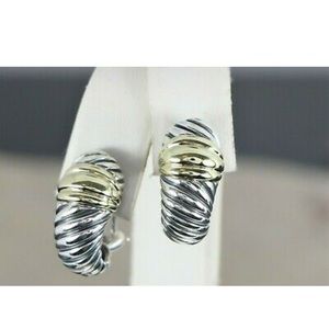 David Yurman sterling silver and gold earrings